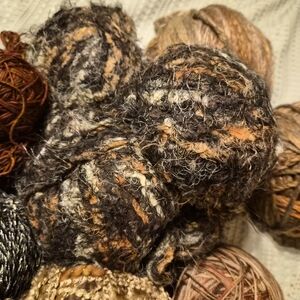 Madeline Fiber Art Yarn in Brown, Black, and Orange